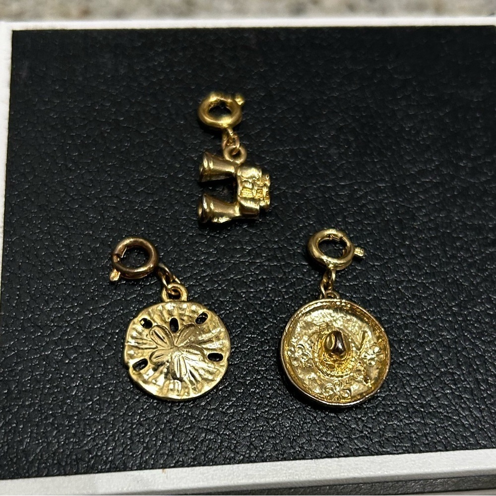 Lot of three charms for charm bracket